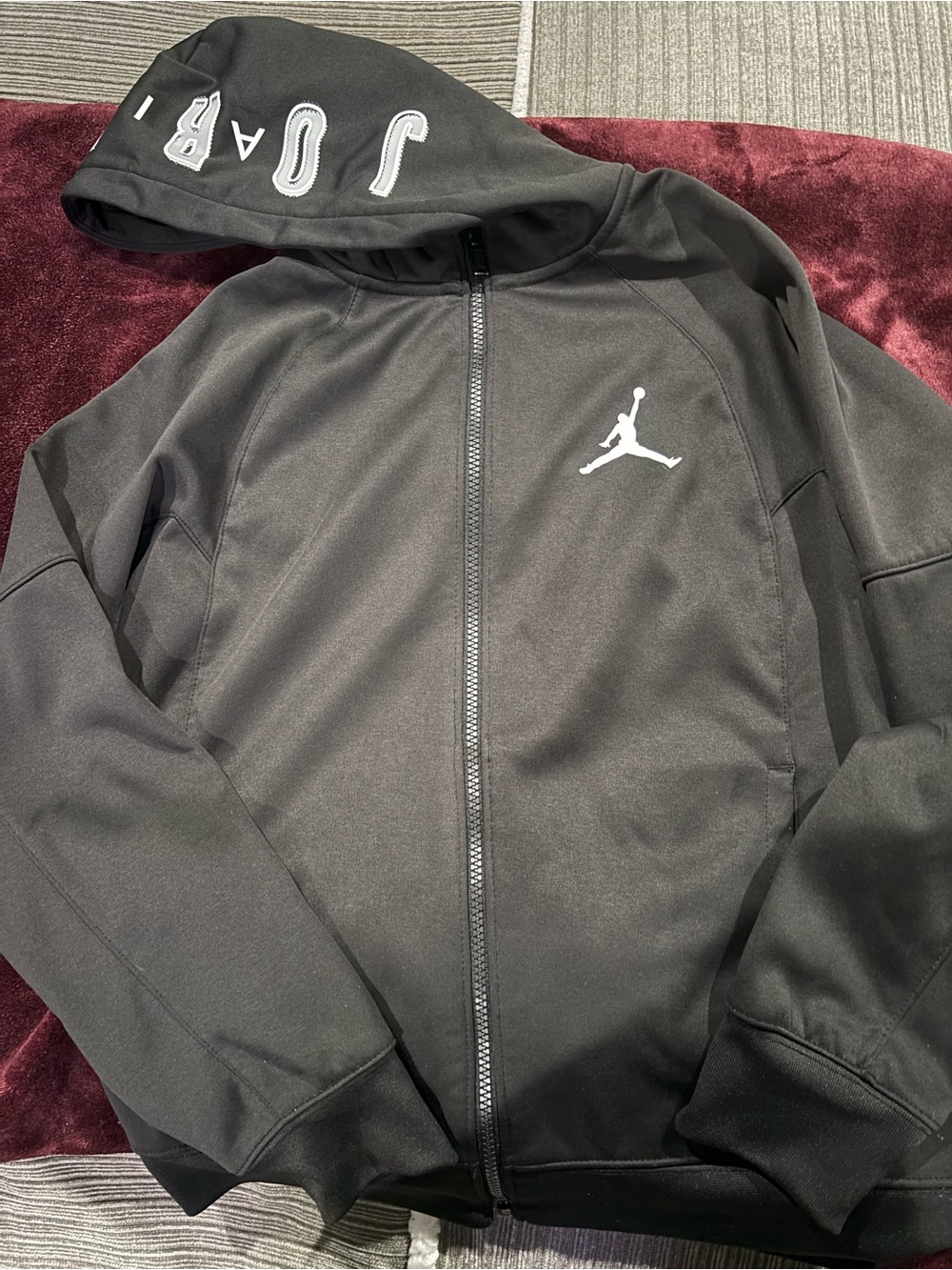 Jordan Black Full-Zip Lightweight Hoodie Jacket